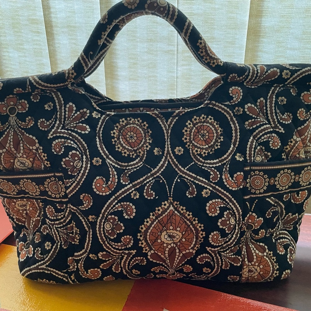 Vera Bradley Black and Brown Patterned Tote